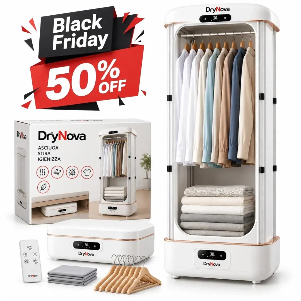DryNova — vertical folding dryer and steamer XXL for laundry